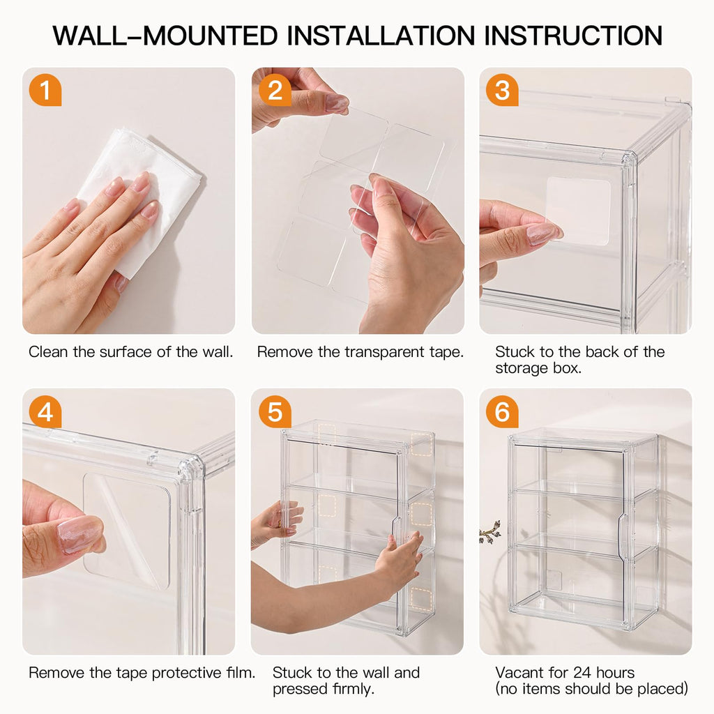 3 Tier Clear Acrylic Display Case with Magnetic Door G83134