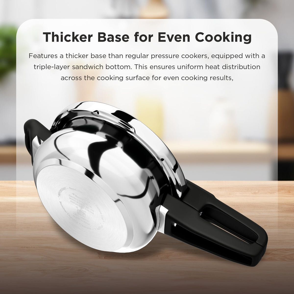 Stainless Steel Pressure Cooker - 2 Litres B751