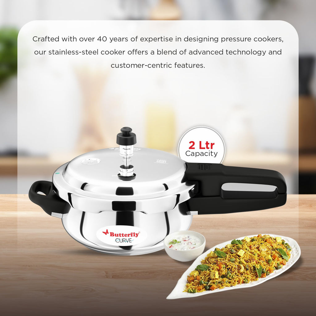 Stainless Steel Pressure Cooker - 2 Litres B751