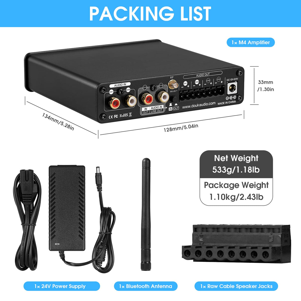 4 Channel Bluetooth Amplifier T76658