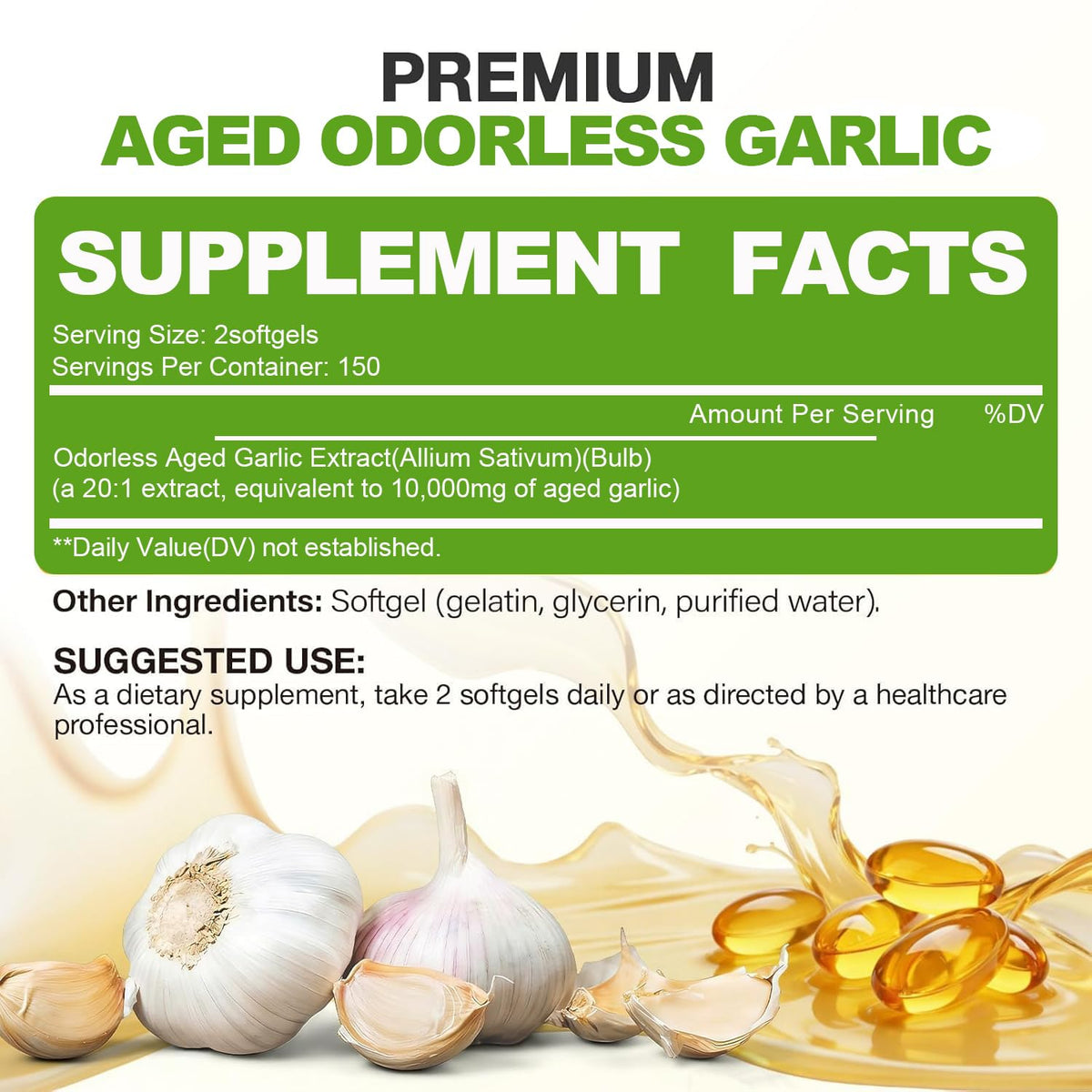 Aged Garlic Extract Capsules, 300 Softgels X300321