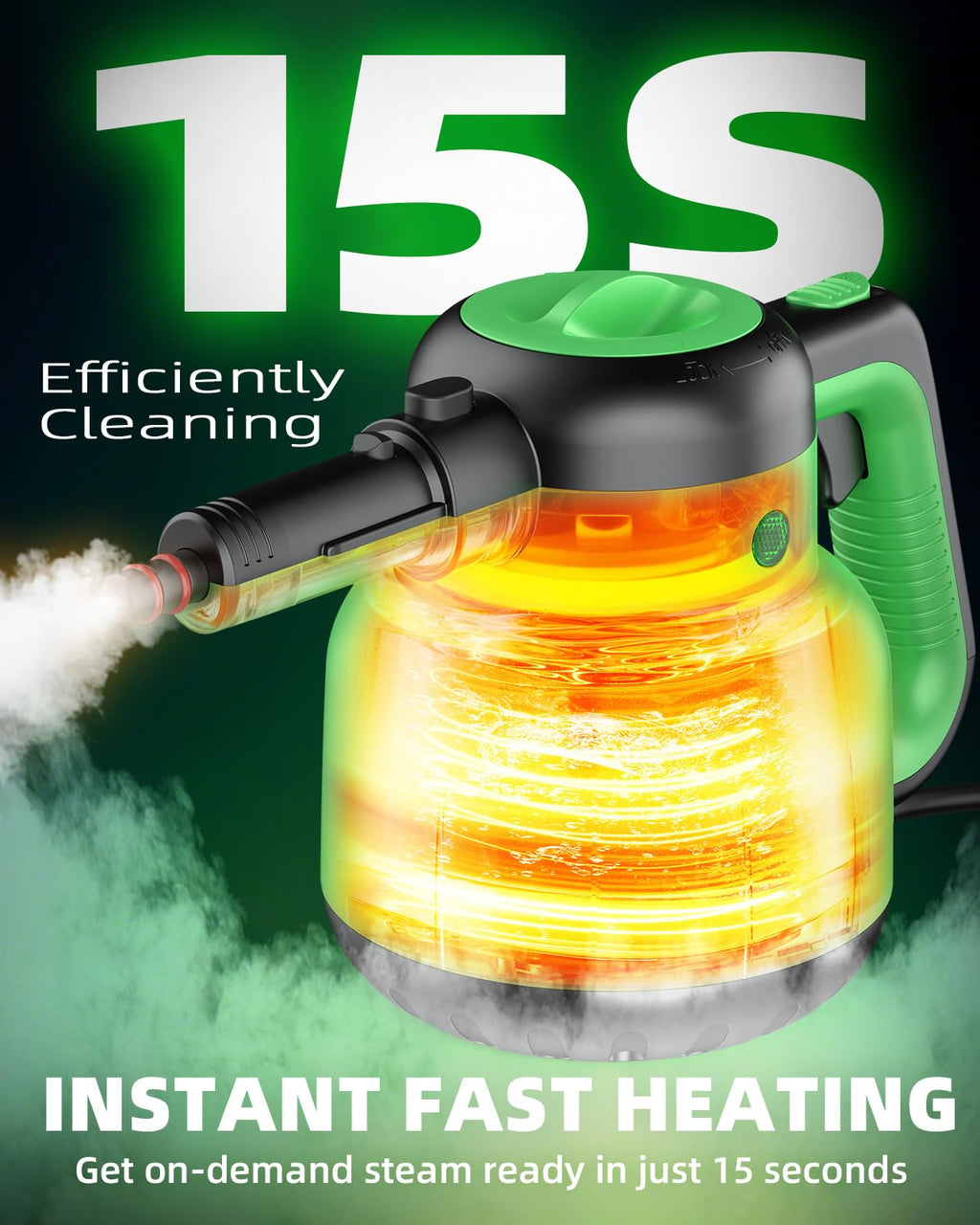 1400W 12-in-1 Steam Mop with Detachable Handheld Steam Cleaner B56168