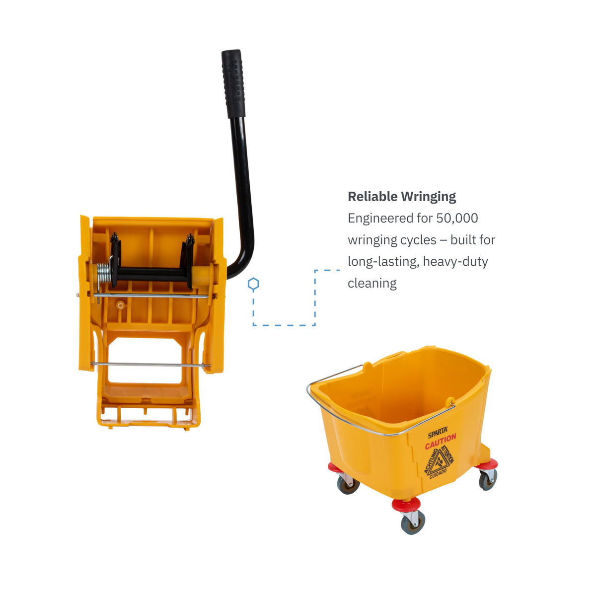 35-Quart Commercial Mop Bucket with Side-Press Wringer T4666