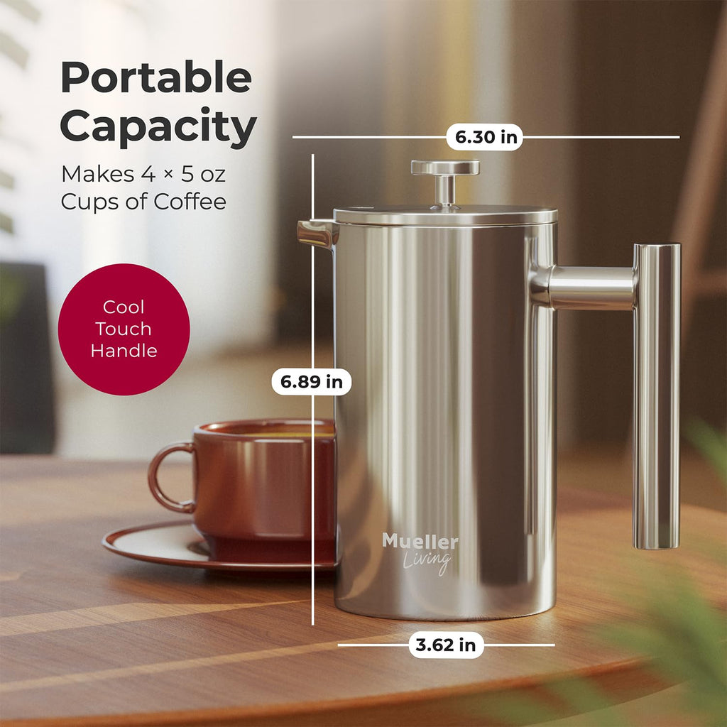 20oz Stainless Steel French Press Coffee Maker P961329