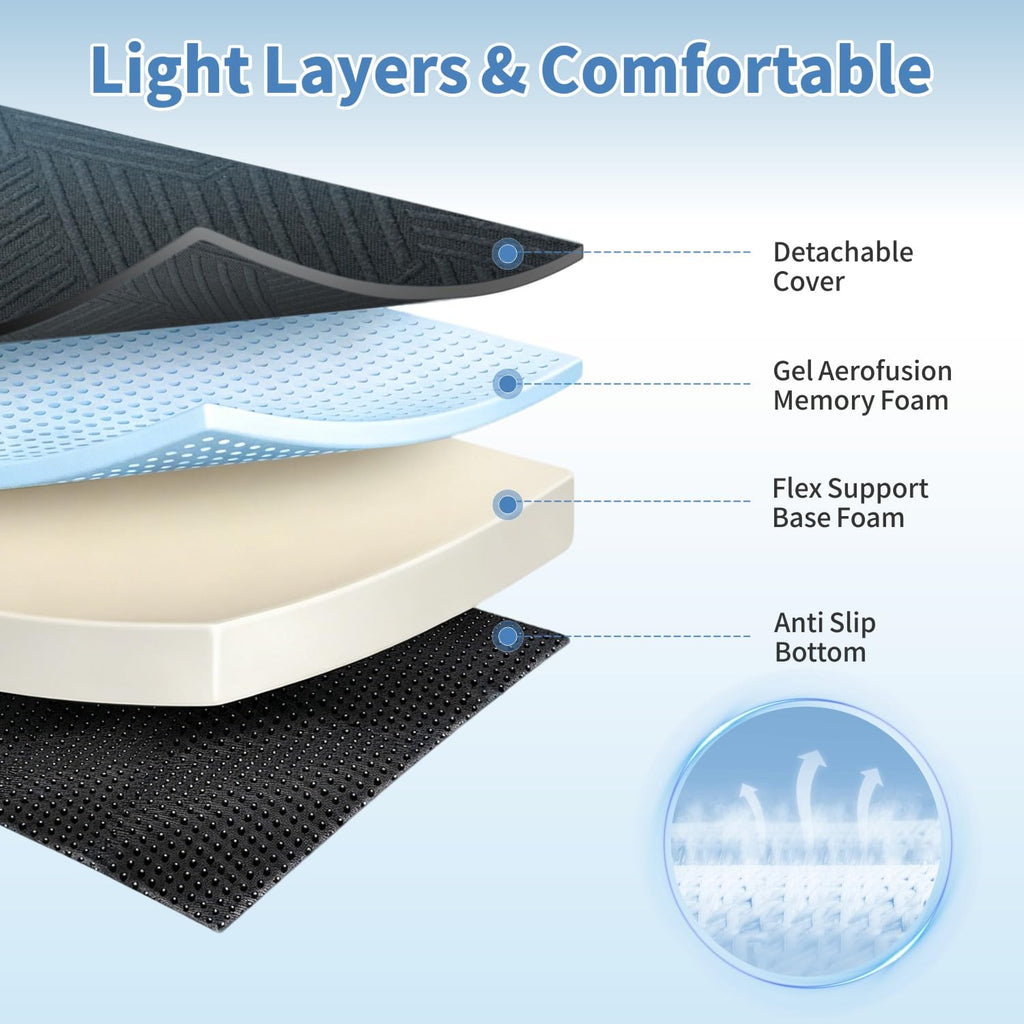 6 Inch Foldable Memory Foam Mattress Queen Size I829529