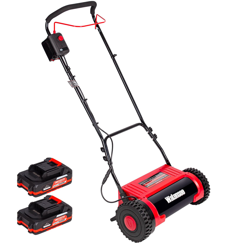 16-Inch Cordless Electric Reel Lawn Mower with 2 Batteries E655831