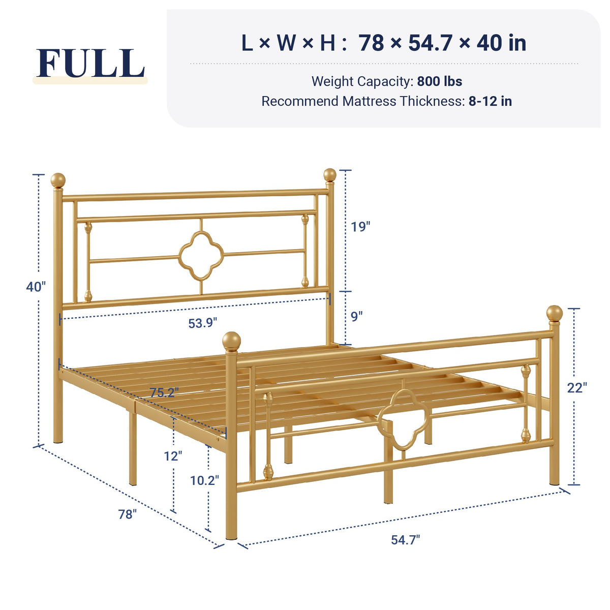 Full Size Metal Platform Bed Frame X4730
