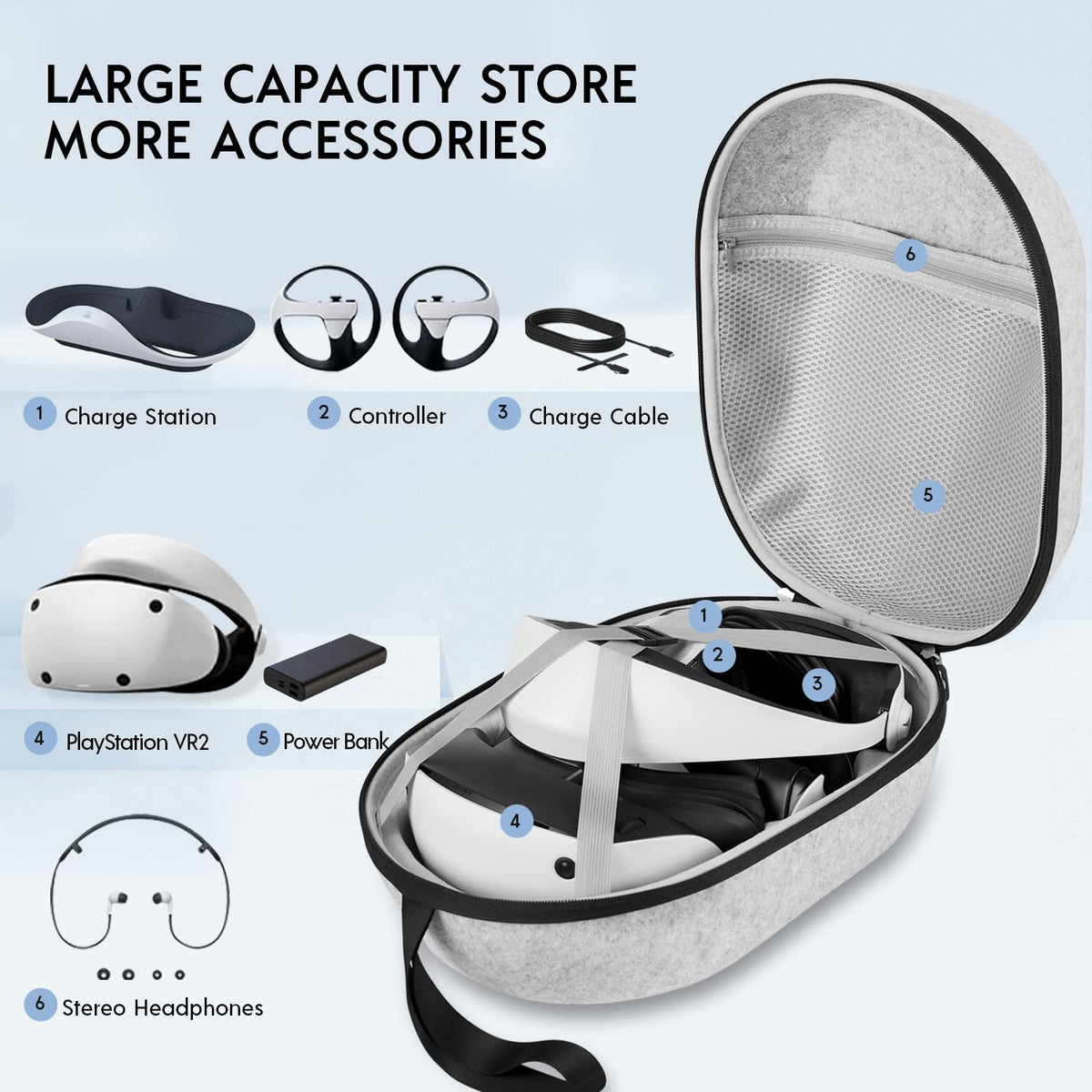 Hard Carrying Case for Gaming Headset and Touch Controllers J6858