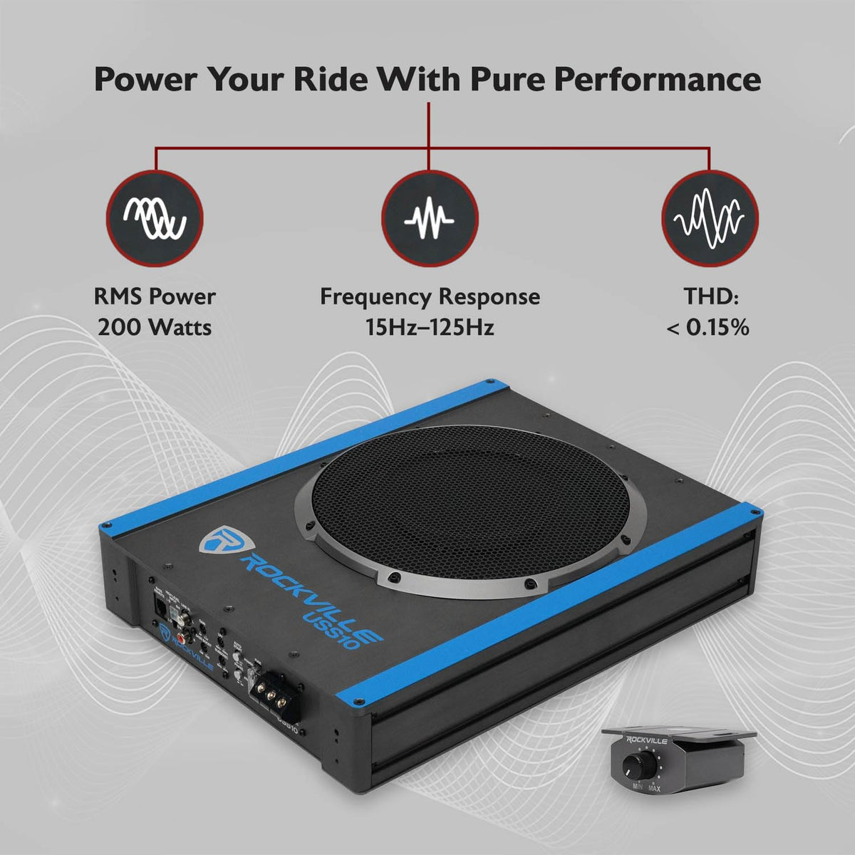 10" Slim Under-Seat Powered Car Subwoofer T4850