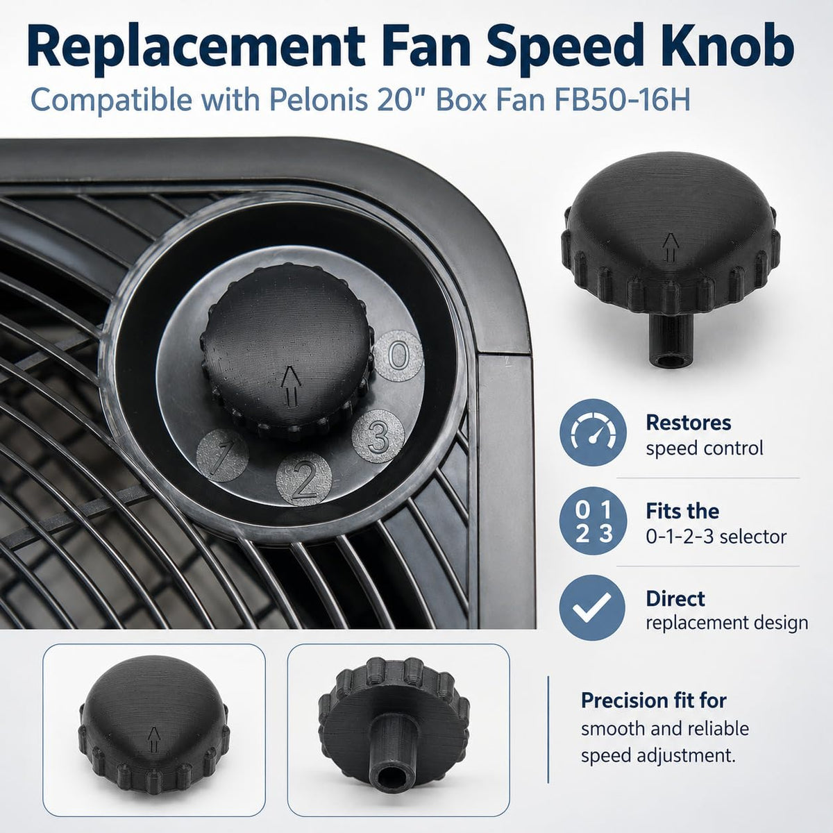 Black Replacement Power Speed Knob G848552