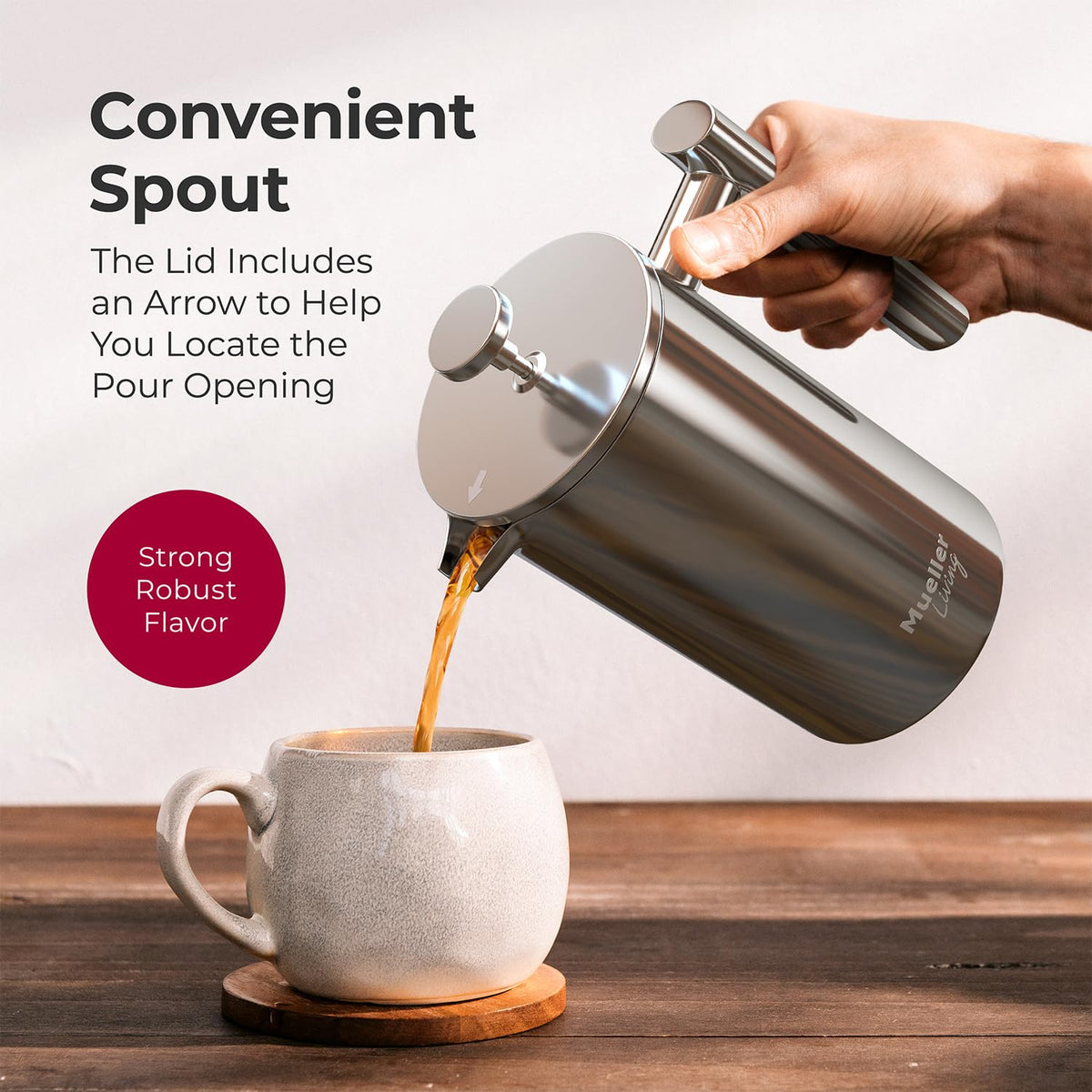 20oz Stainless Steel French Press Coffee Maker P961329