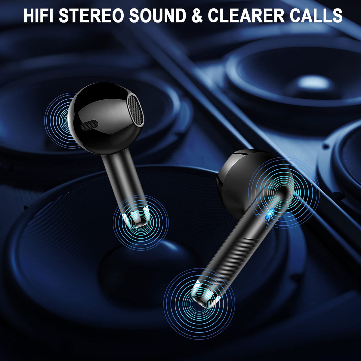 Black and Purple Wireless Earbuds C324471