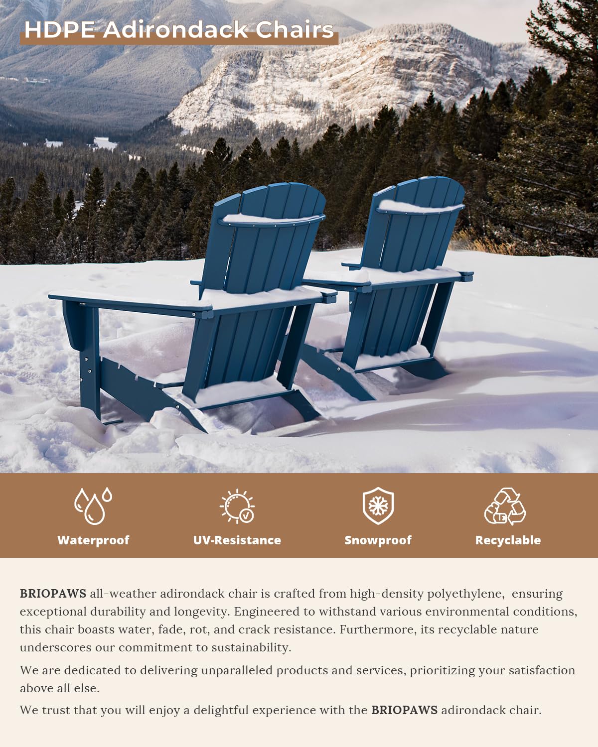 Oversized Adirondack Chairs Set of 2 Blue V654356
