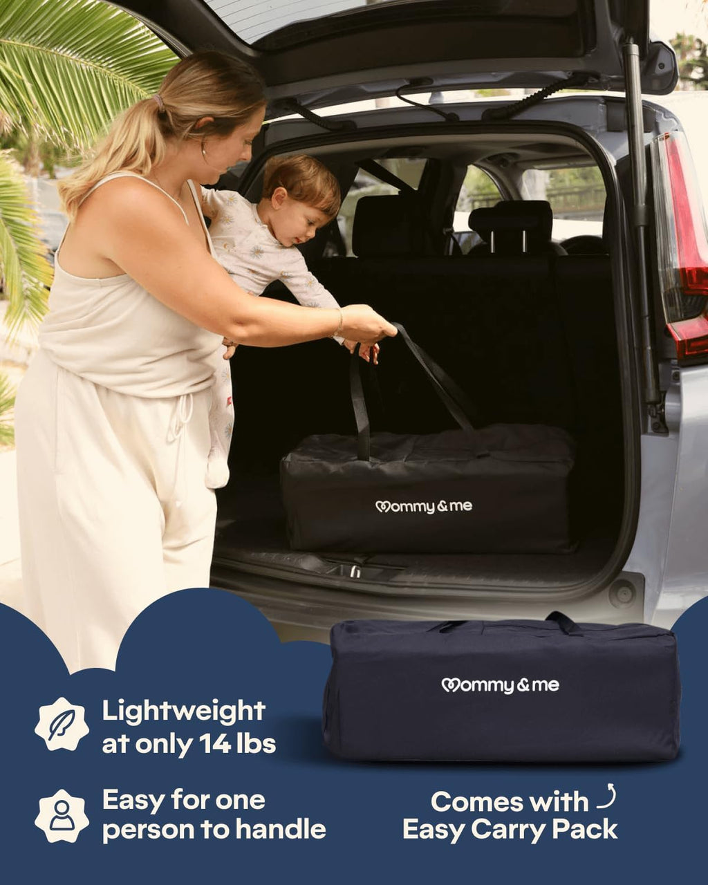 Black Travel Crib L112
