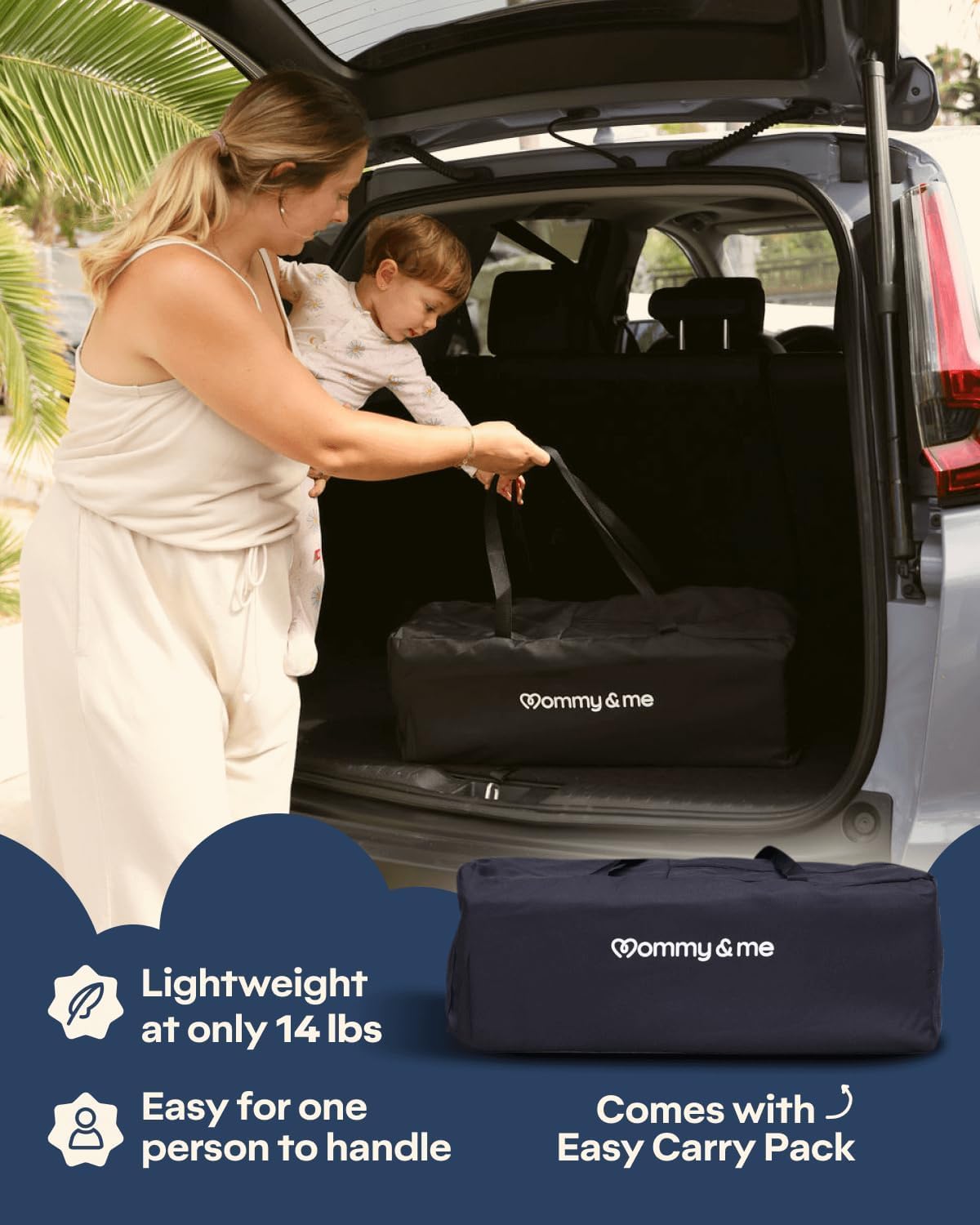 Black Travel Crib L112