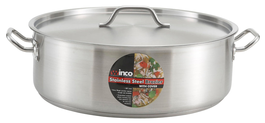 30 qt Stainless Steel Brazier with Lid D976