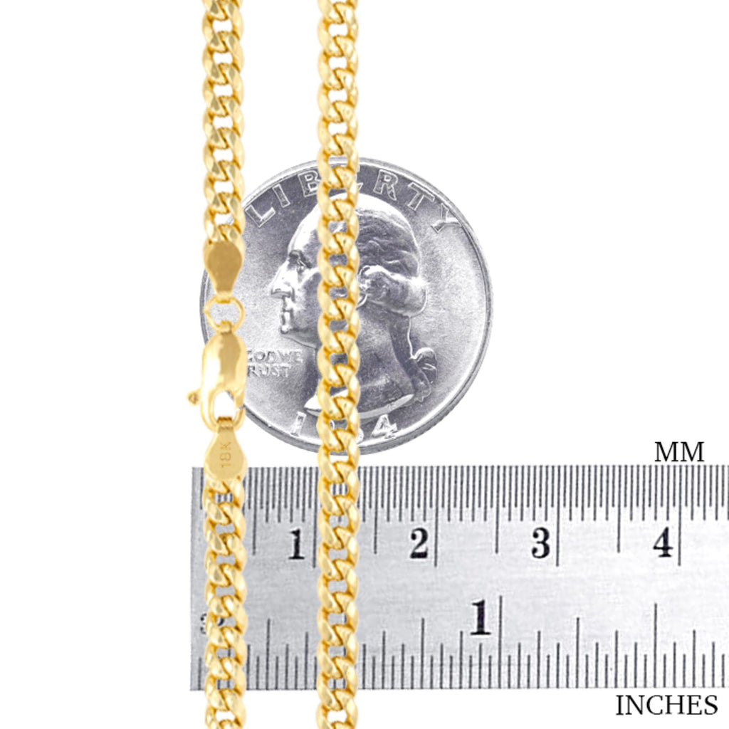 18k Yellow Gold Cuban Link Chain Necklace V9769