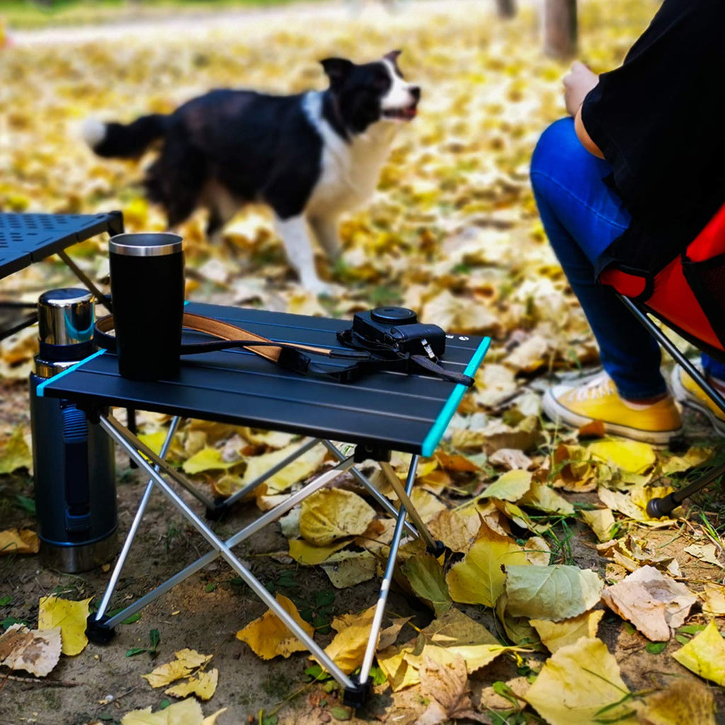 Portable Aluminum Folding Camping Table Black Y904318
