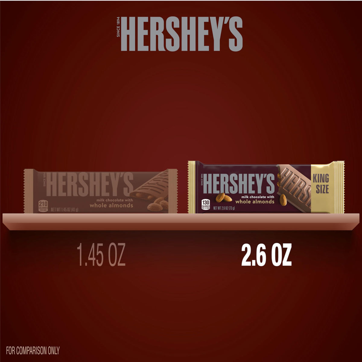 Milk Chocolate with Whole Almonds Candy Bars 2.6 oz 18 Count F2060