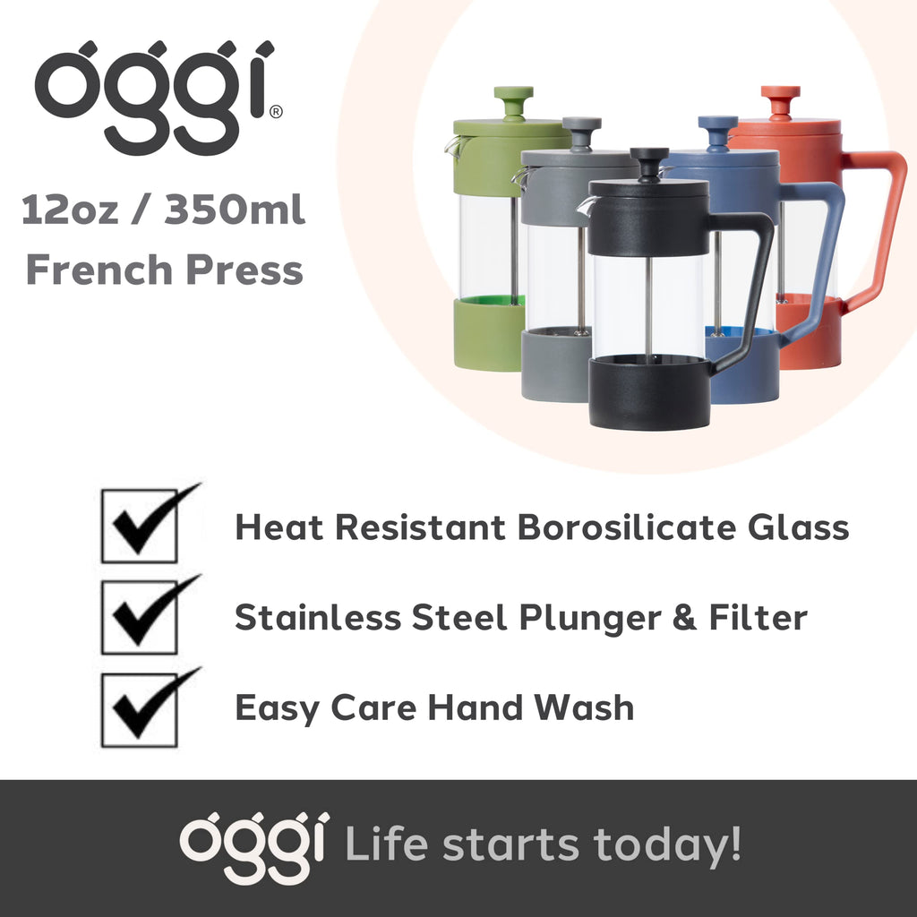 12oz Borosilicate Glass French Press Coffee Maker D46865