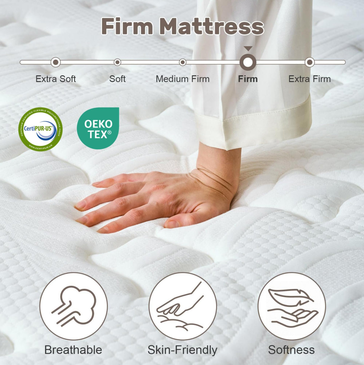 Full Size 12 Inch Firm Hybrid Memory Foam Mattress in a Box W17951