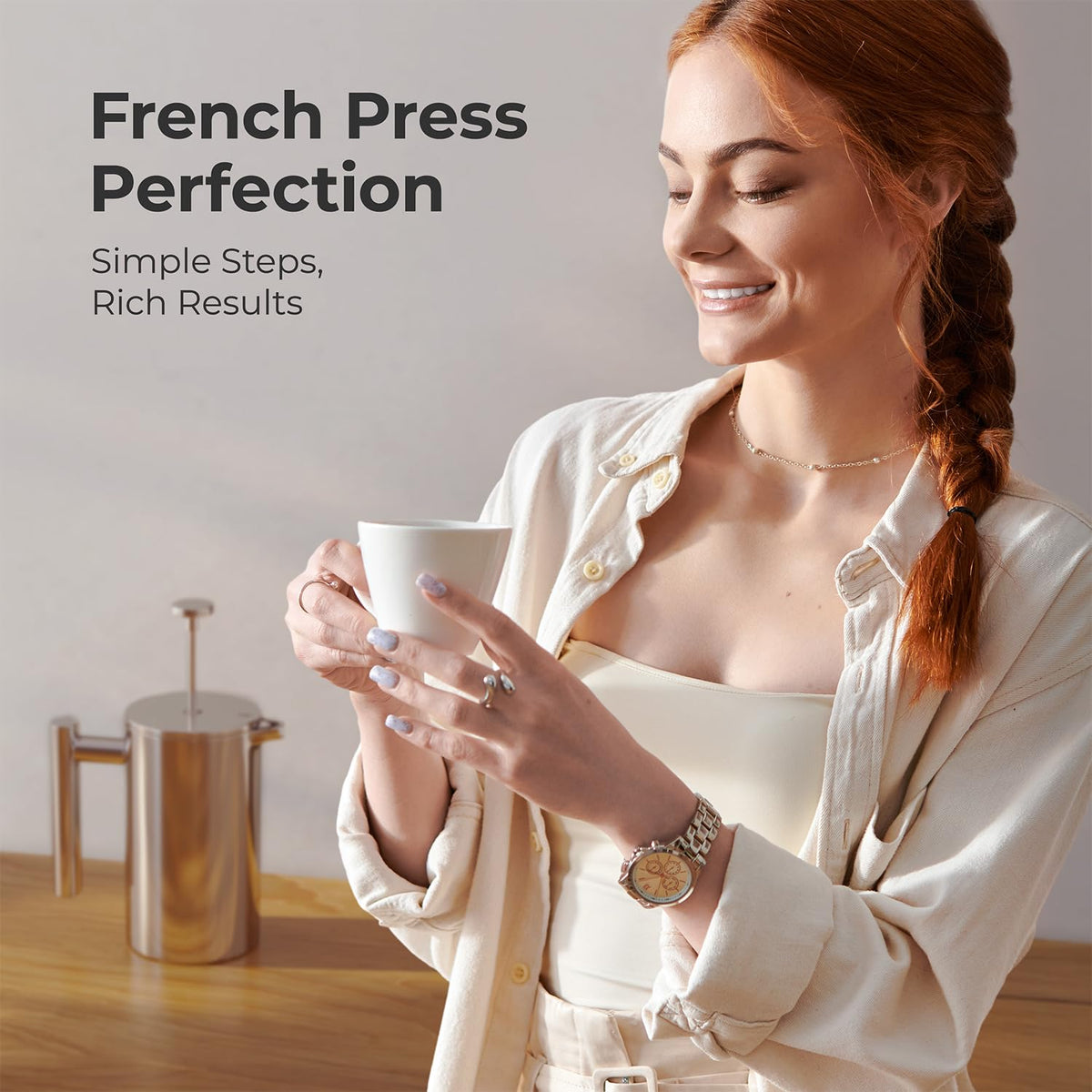 20oz Stainless Steel French Press Coffee Maker P961329