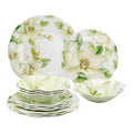 12 Piece Green Melamine Dinnerware Set H703