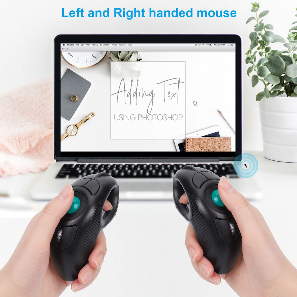 Wireless USB Handheld Finger Trackball Mouse I6003