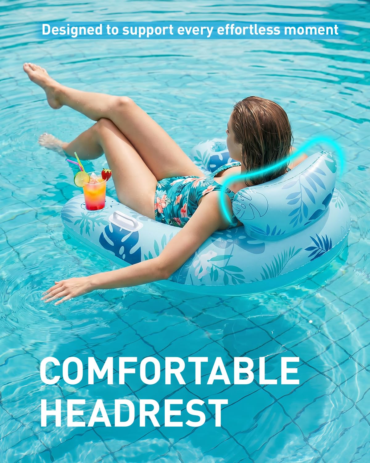 Inflatable Pool Floats with Cup Holders O149