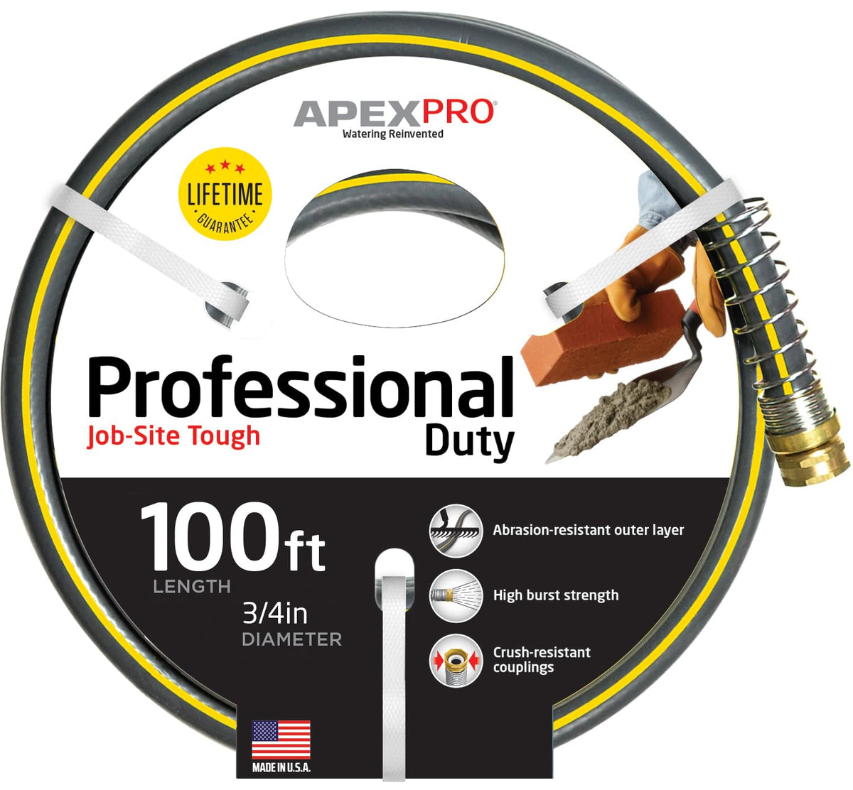 Garden Hose, 3/4-Inch by 100-Feet, Gray W833