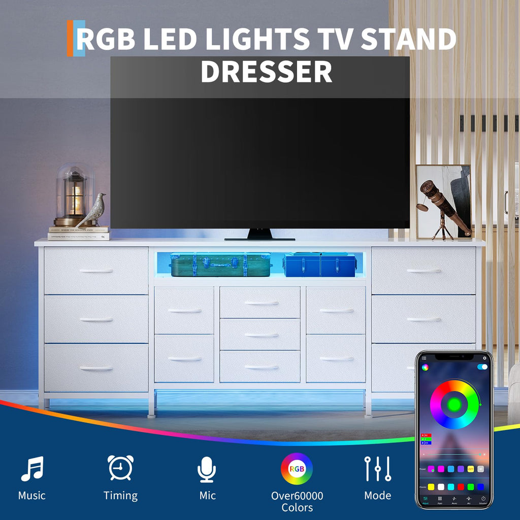 White 70 Inch 13 Drawer TV Stand F616677
