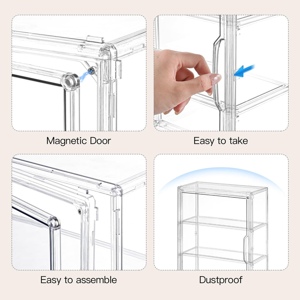 3 Tier Clear Acrylic Display Case with Magnetic Door G83134