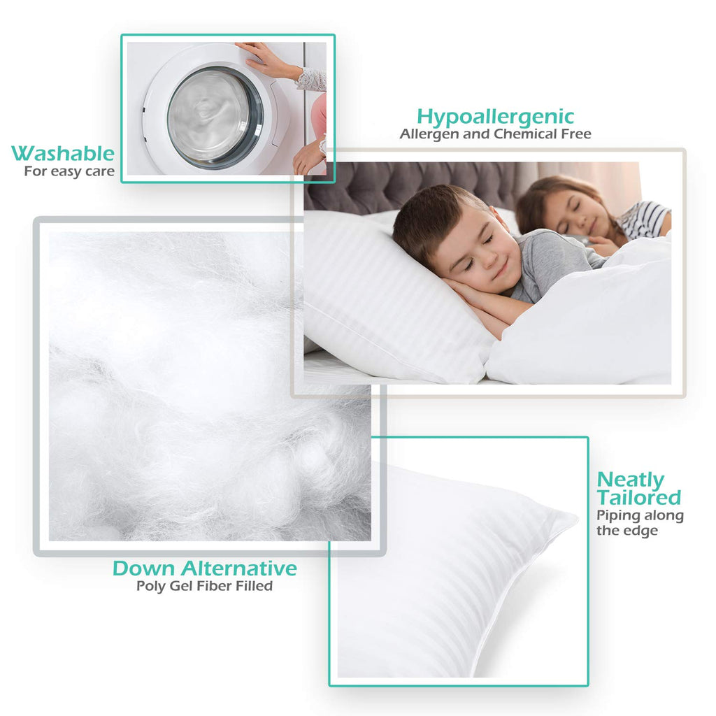 King Size Set of 2 Down Alternative Cotton Bed Pillows V21652