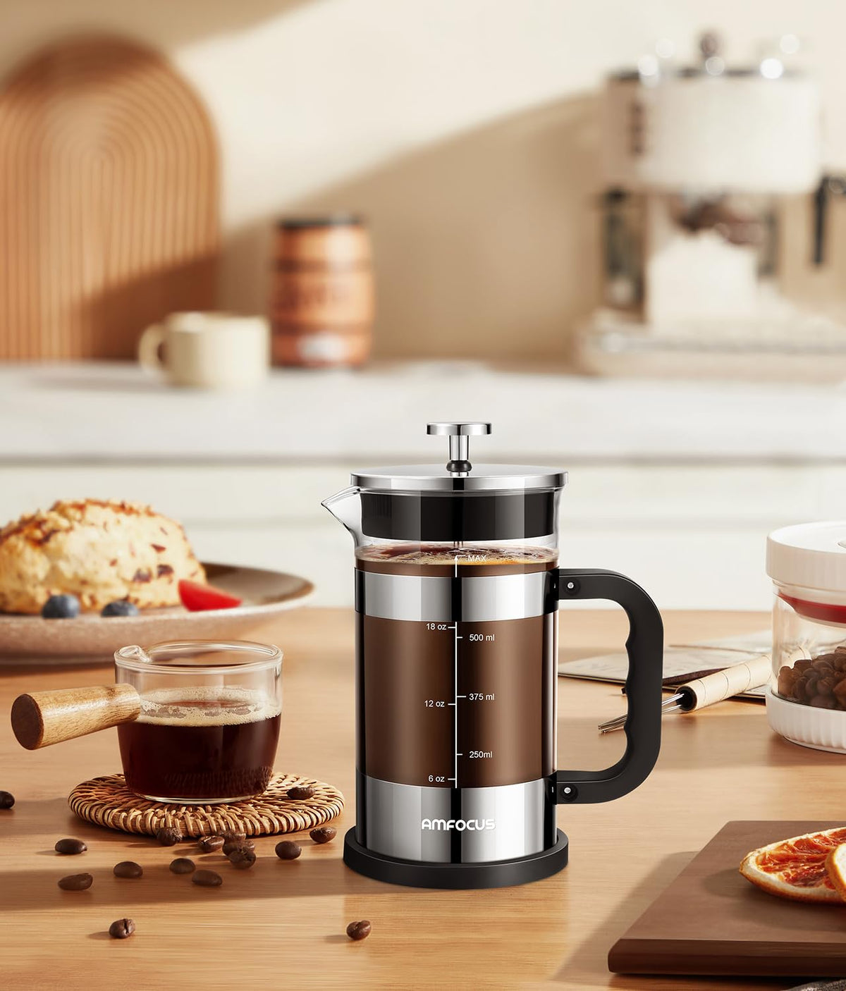 French Press Coffee Maker 21 oz Borosilicate Glass L20502