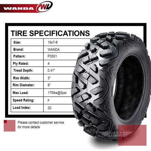 19x7-8 ATV Tires Set 2 Y688