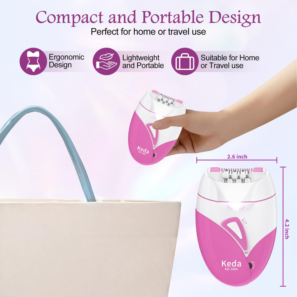Rechargeable Cordless Electric Epilator with 2 Speed & LED Light Q5039