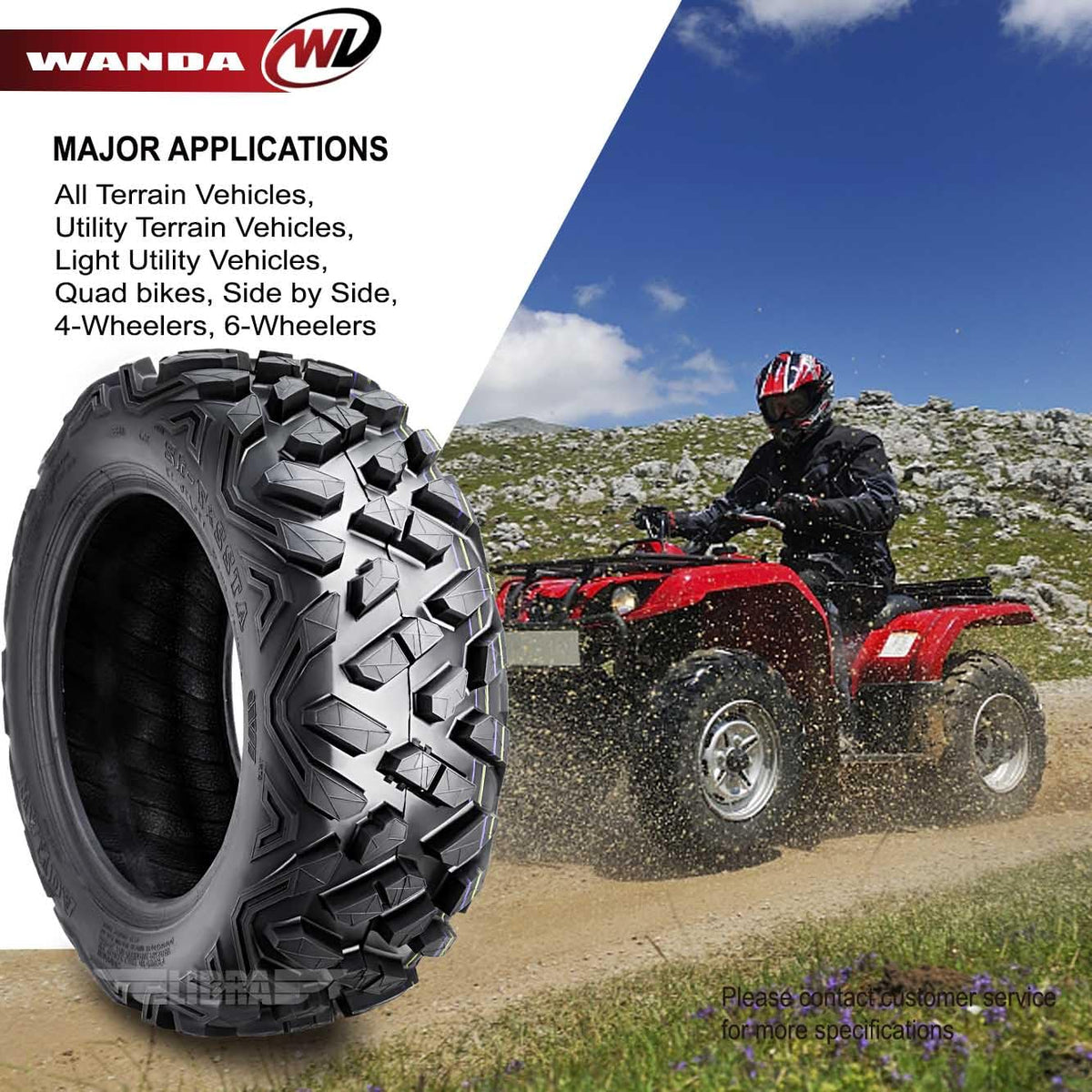 19x7-8 ATV Tires Set 2 Y688
