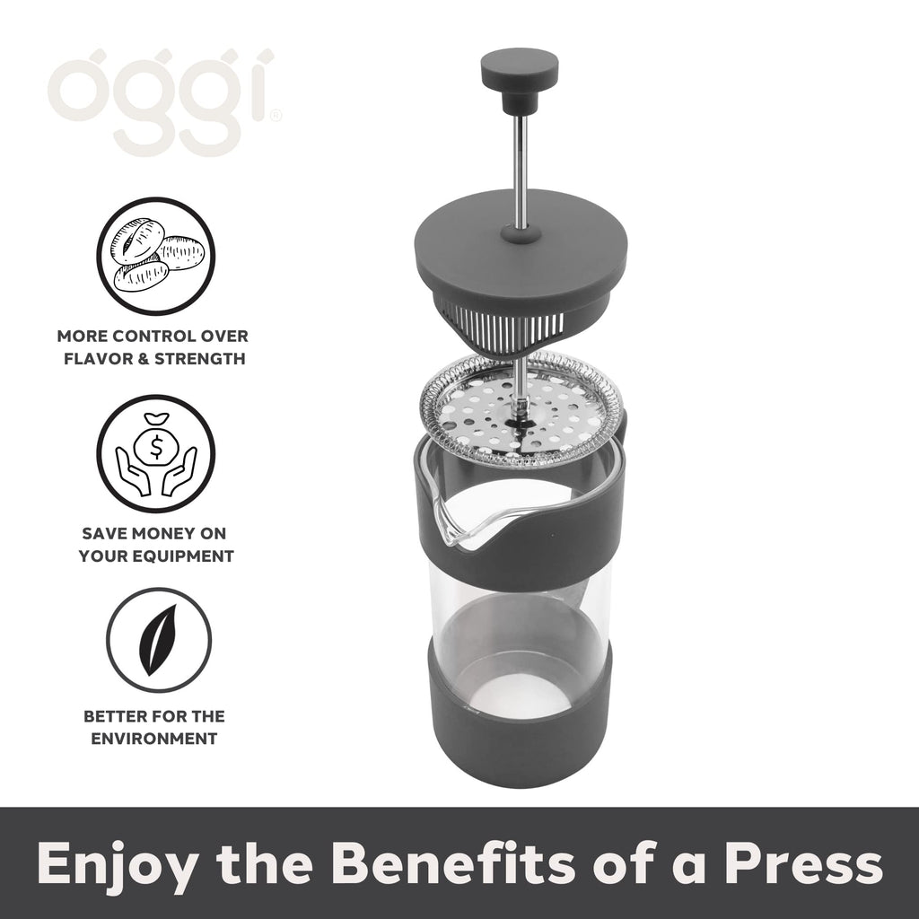 12oz Borosilicate Glass French Press Coffee Maker D46865