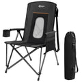 Oversized Folding Camping Chair with Cup Holder Black J90673