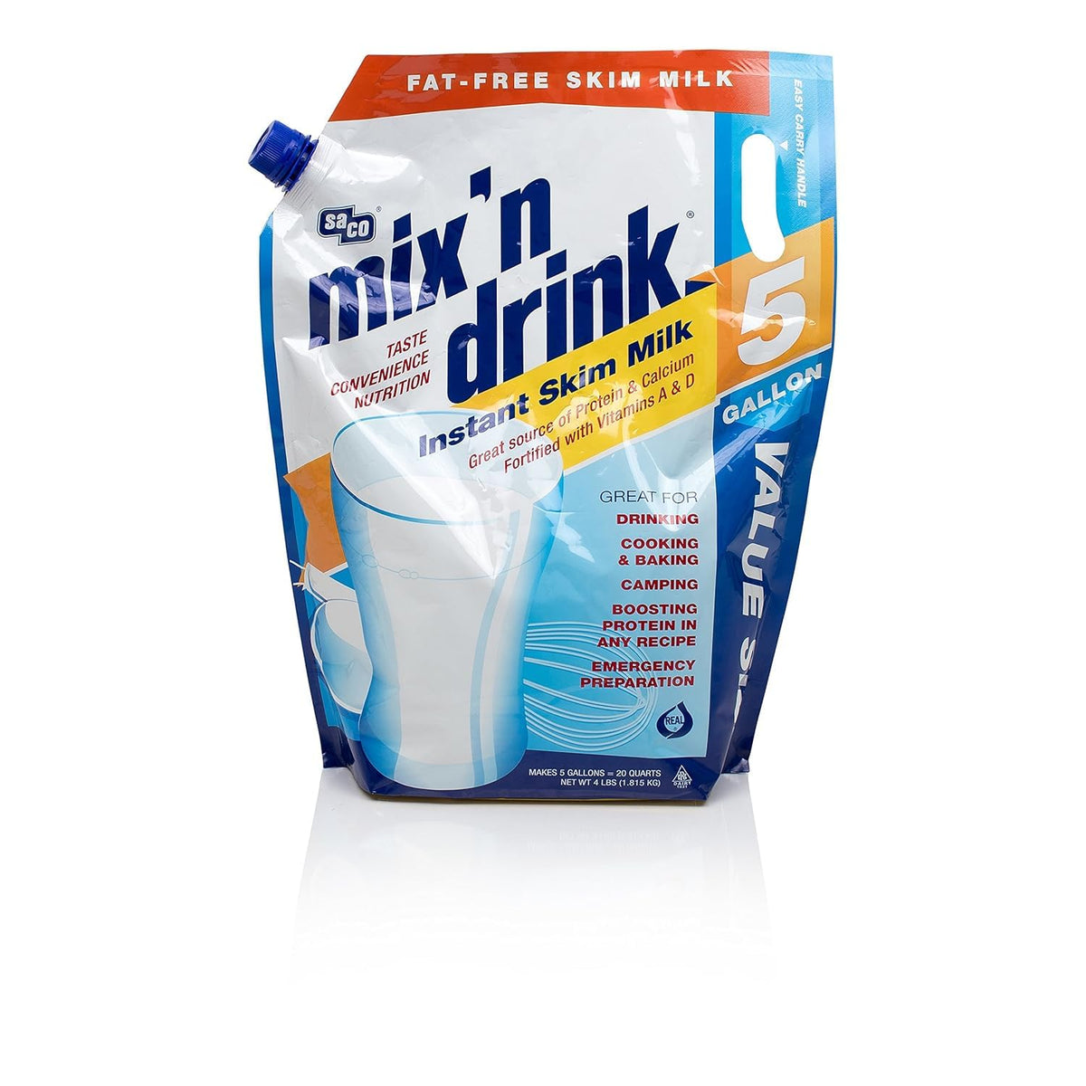 Instant Skim Milk, Fat-Free, High Calcium and Protein, Makes 20 Quarts C691852