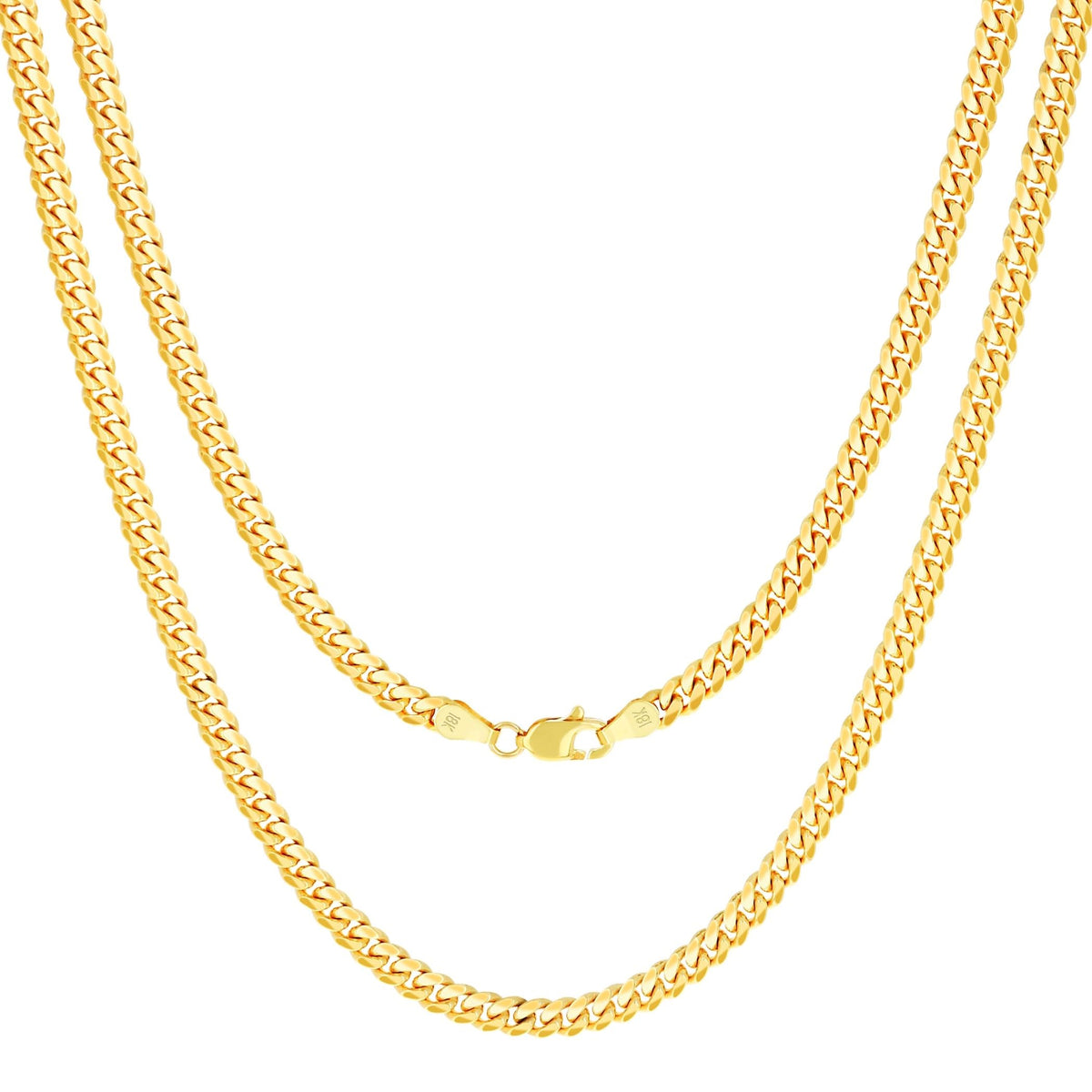 18k Yellow Gold Cuban Link Chain Necklace V9769
