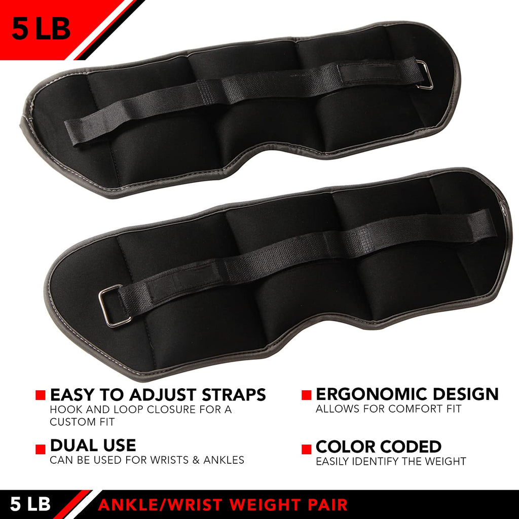Ankle Weights Pair Set of 2 Adjustable Straps I465