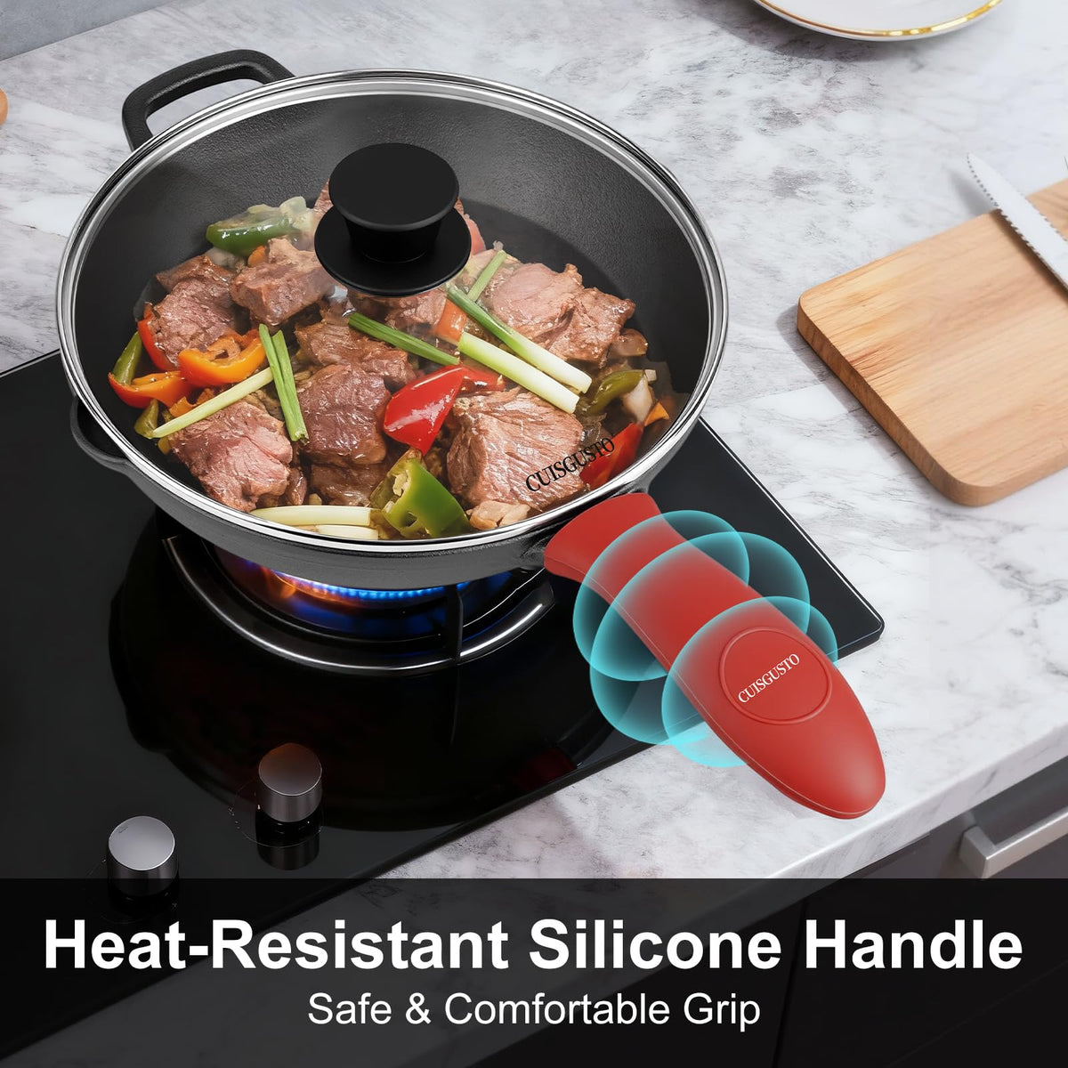 10 Inch Pre-Seasoned Cast Iron Skillet with Lid F680650