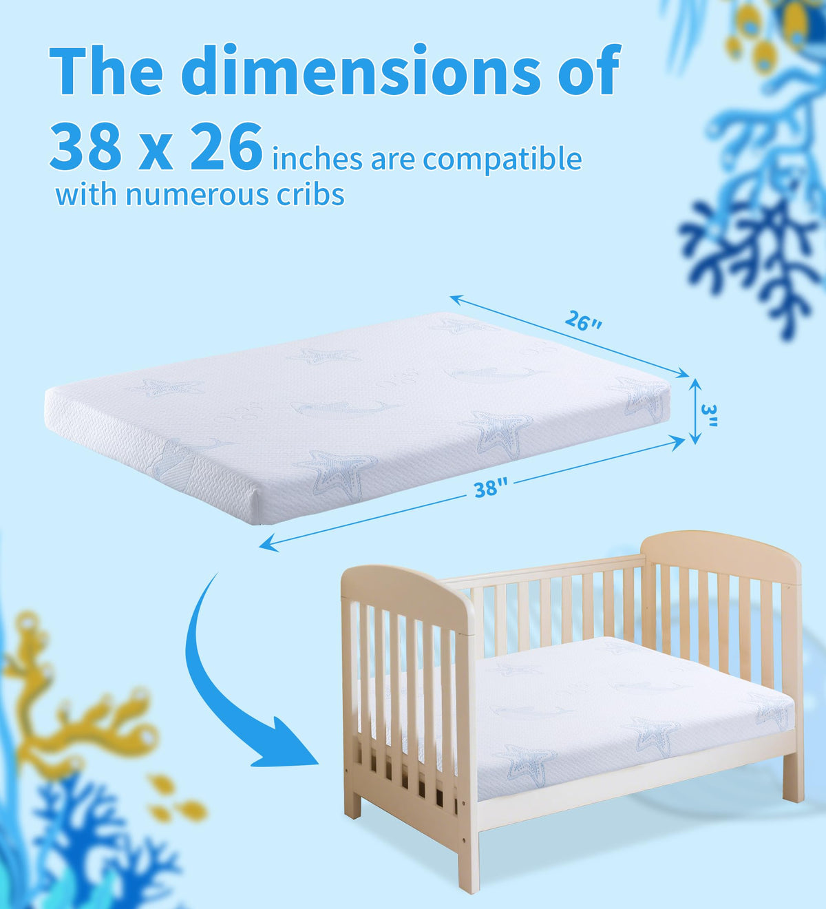 Dual-Sided Memory Foam Pack and Play Mattress with Removable Washable Cover X6803