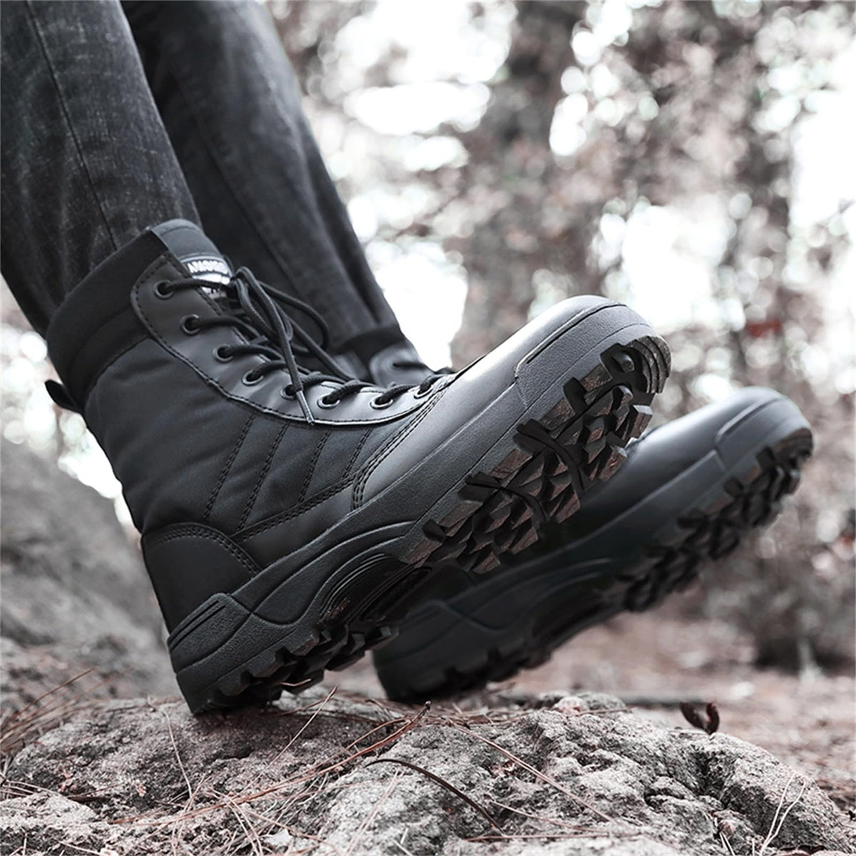 8 Inch High Top Suede Leather Military Tactical Boots O663626