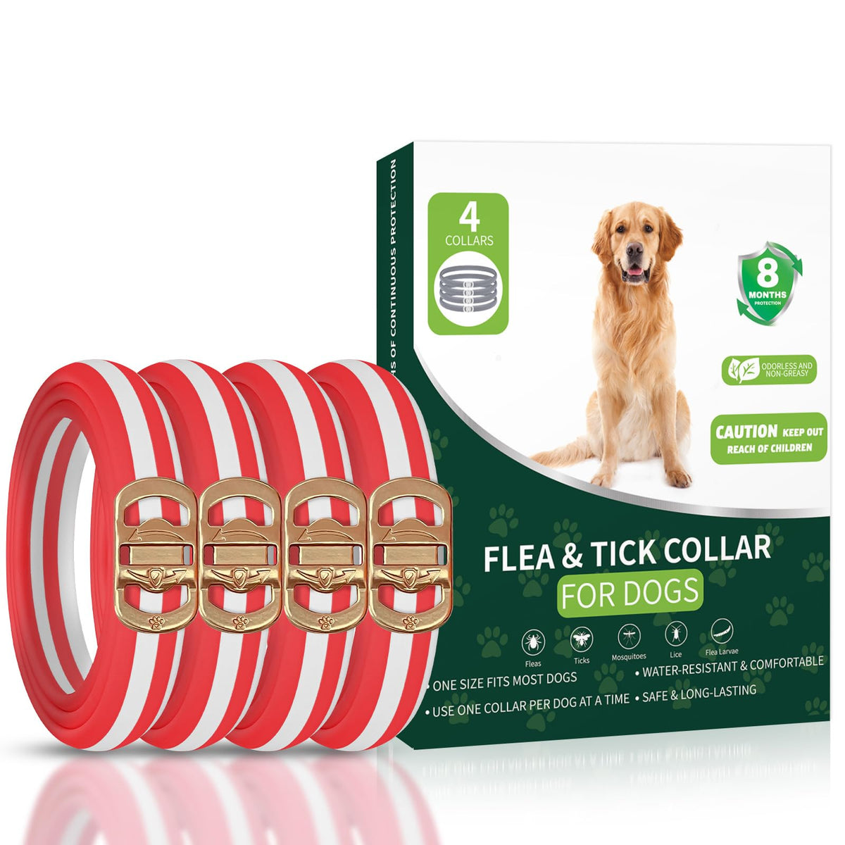 4 Pack Flea and Tick Collar for Dogs H951