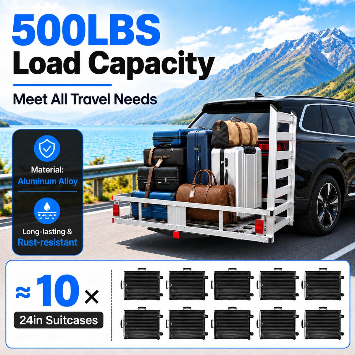 Heavy-Duty Aluminum Hitch Cargo Carrier S330