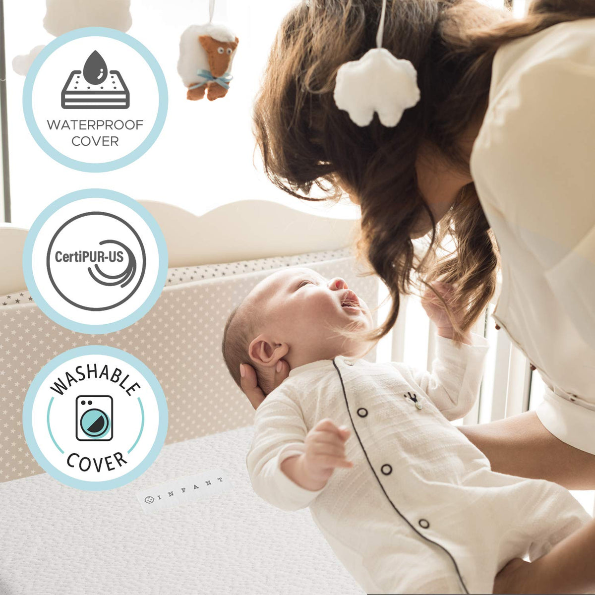 Organic Cotton Dual-Sided Crib Mattress 2-Stage Memory Foam N285288