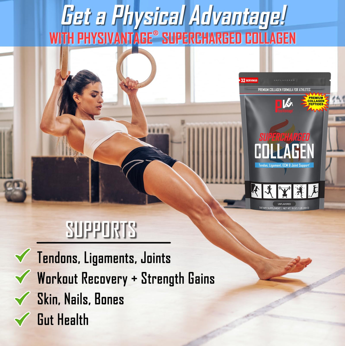 Collagen Peptides Powder Unflavored 16oz V9950