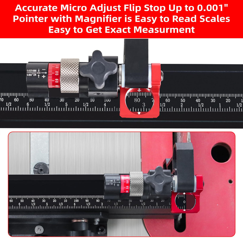 Table Saw Miter Gauge with Extendable Fence and Flip Stop D408444
